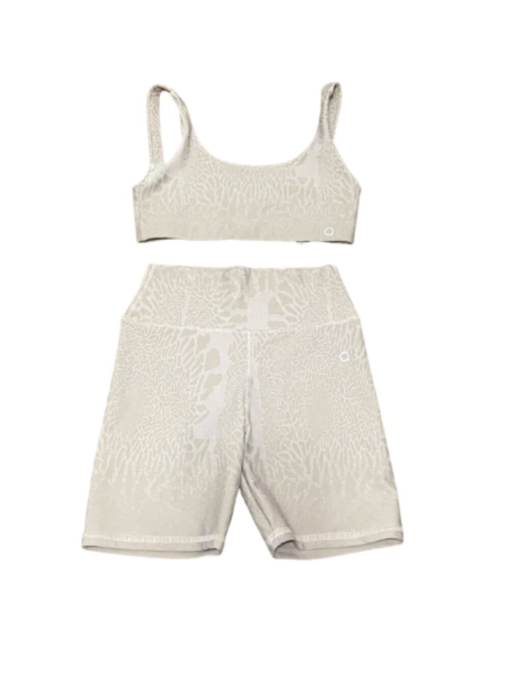 Maqui Saks Fifth Ave luxury activewear neutral biker short and bra set size S